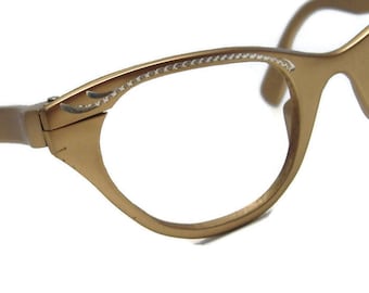 Vintage Bronze Aluminum Eyeglasses Frames Tura  Shelf #290