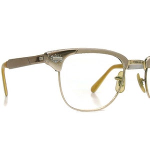 Vintage Mens Gold Filled Horn Rim Eyeglasses Sunglasses #349