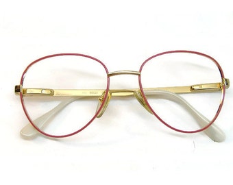 Vintage Bright Pink 80s Eyeglasses Eyewear Frame France NOS  Shelf #42