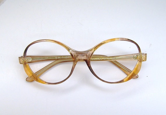Vintage70s 80s Orange Big Lens Eyeglasses Eyewear… - image 4