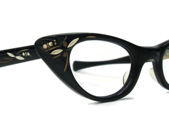 American Optical AO Vintage Black Cat Eye Eyeglasses Frames  display picture 1