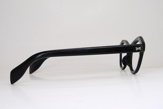 Vintage Black Horn Rim Cateye Eyeglasses Eyewear … - image 3