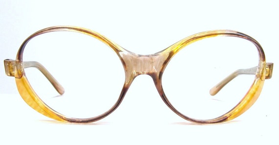 Vintage70s 80s Orange Big Lens Eyeglasses Eyewear… - image 3