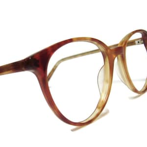 Vintage 80s Big Lens Red Tortoise Cateye Eyeglasses Eyewear Frame  Shelf #182