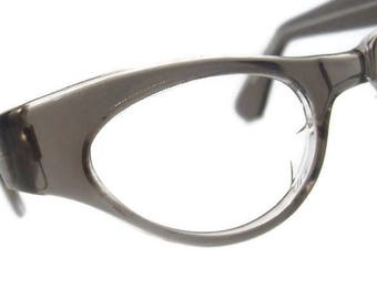 Vintage Translucent Gray Horned Rim Eyeglasses NOS  Shelf #280