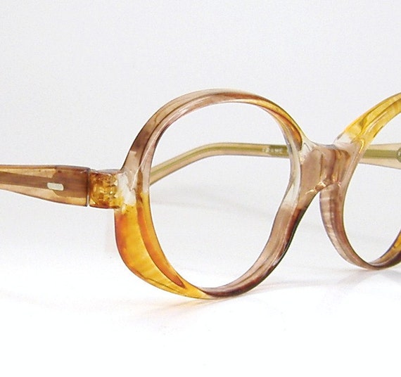 Vintage70s 80s Orange Big Lens Eyeglasses Eyewear… - image 1