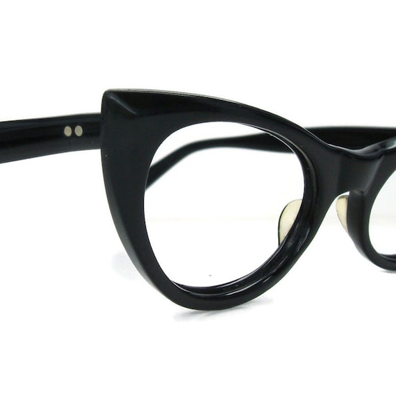 Vintage 50s Women's Pointy Cateye Eyeglasses Eyewear Frame Shelf #402