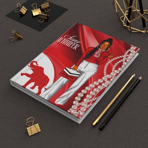 Personalized Red and White Hardcover Journal,Unique Journals, Delta, Sigma, Theta, Journal  Sorority Gift, Probate Gift