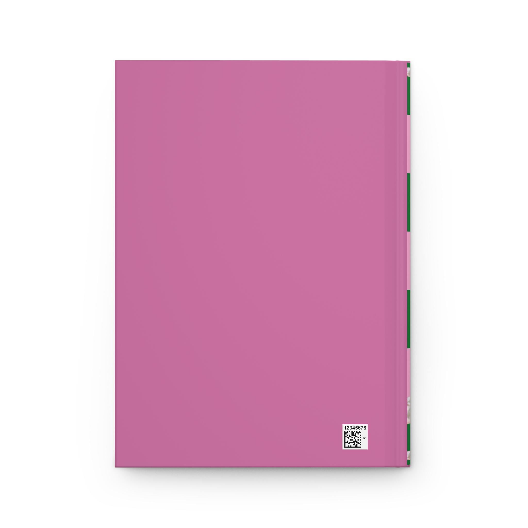 Custom Pink and Green Hardcover Journal,1908 Journal, Sorority Gift, Alpha Kappa Alpha Notebook, Probate Gift, AKA Journal, Greek Life Gift,