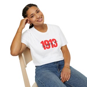 Delta Sigma Theta Unisex Softstyle T-Shirt, DST Gift, 1913 Shirt - Greek Paraphernalia, Sorority Apparel, Founders Day Gift, Divine 9 Merch,