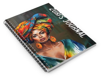 Black Woman Journal - Ruled Line Spiral Notebook, Personalized Black Girl Notebook, Empowering Black Woman Gift
