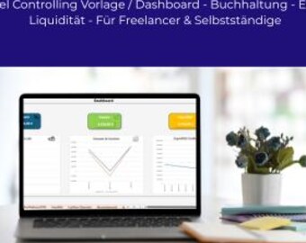 Excel Controlling Template / Dashboard, Boekhouding, Kasstroom & Liquiditeit - Bedrijfstool voor Freelancers en Zelfstandigen