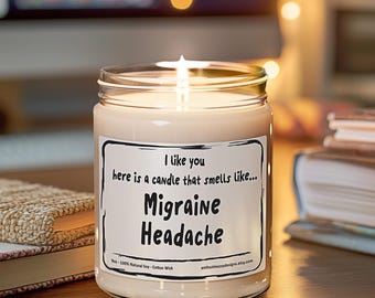 Vela de soja con aroma a migraña: un divertido regalo decorativo para el hogar