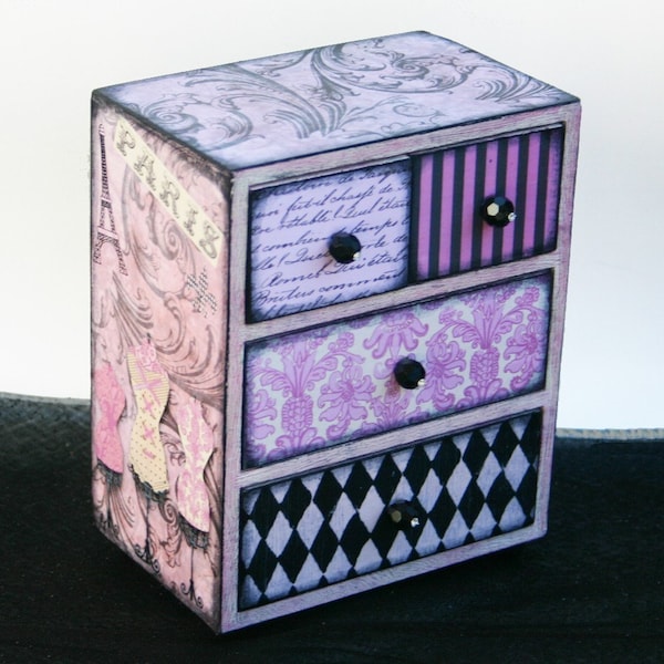 Girls Jewelry  Box Ooh la la Paris Fashionista Pink and Black Personalized