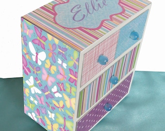 Girls Jewelry Box Personalized Butterflies are Free