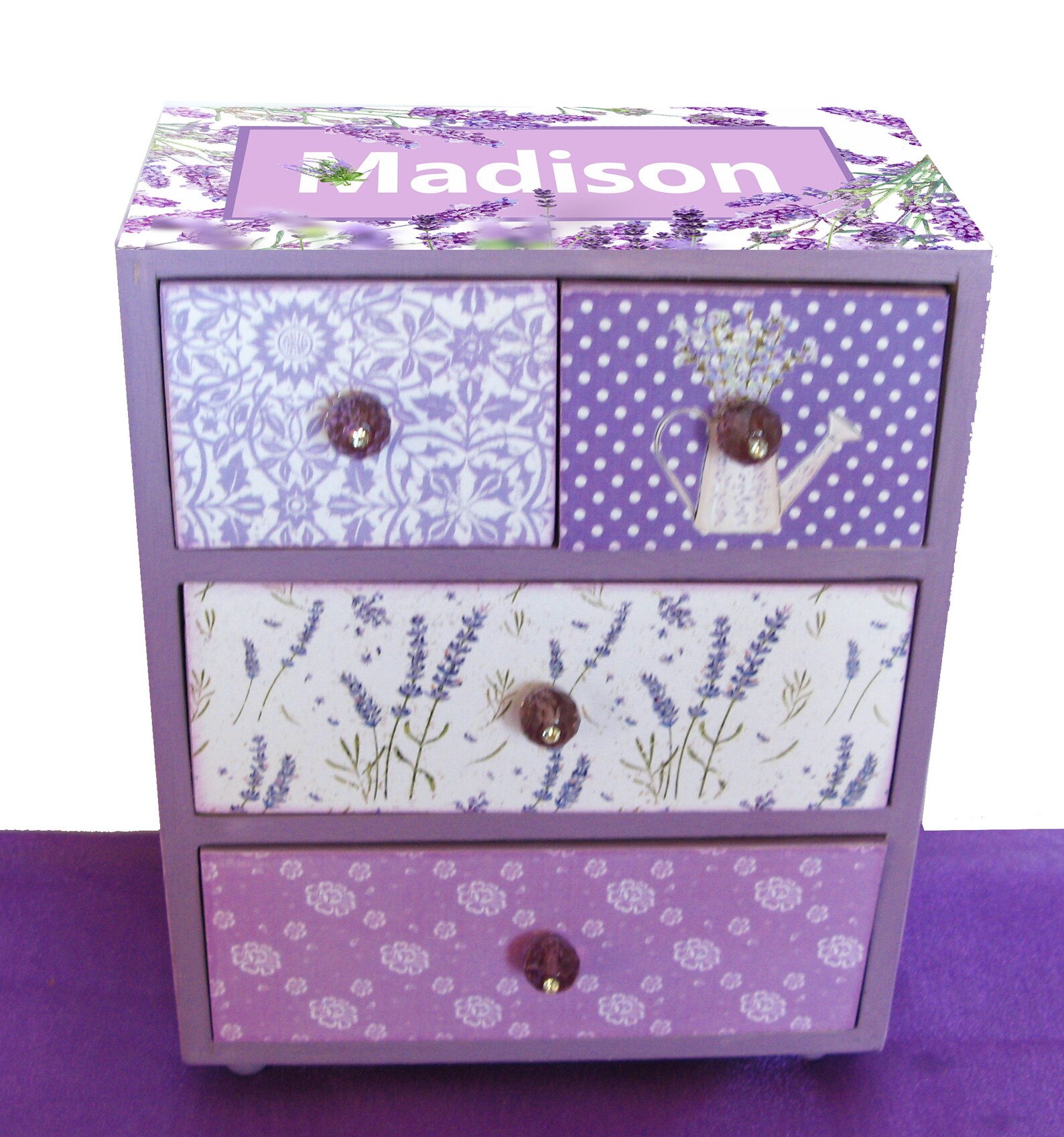 Personalized Girls Wood Jewelry Box Lavender or Etsy