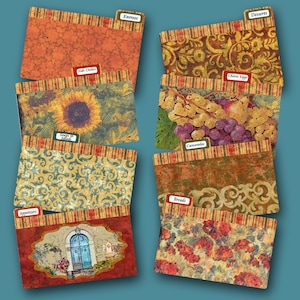 Under the Tuscan Sun Recipe Divider Cards coordinate with Under the Tuscan Sun Recipe Box