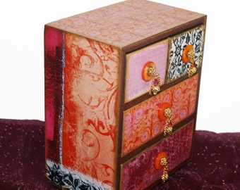 Jewelry Box Bohemian Soho Bright Colors as knobs Girls Women