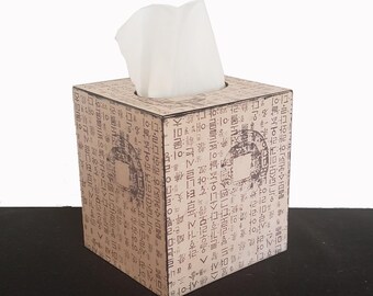 Boîte à mouchoirs sino-japonaise 4 côtés en bois