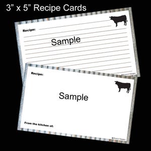 Carte de recette imprimable et modifiable Téléchargement instantané Personnalisé 3 x 5 Coordonnées de la ferme avec la boîte de recettes de la ferme