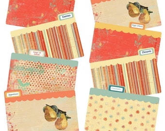 Recipe Card Tab Dividers Laminated Indian Summer Coordinates with Indian Summer Recipe Box
