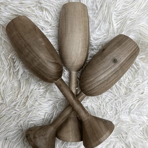 Elegant Walnut Wood Wine Goblet