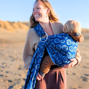 Portabebés de anillas de cáñamo orgánico: fular bohemio para recién nacidos y niños pequeños. No tóxico, cáñamo orgánico y eucalipto, ideal para regalar.