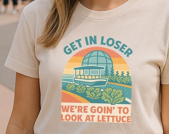 Camiseta "Entra en Loser Were Going to Look at Lettuce", camiseta retro inspirada en Epcot, camiseta estética "Living with the Land", camiseta divertida de Disney Park