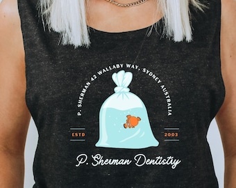 Camiseta sin mangas de Buscando a Nemo, Clínica Dental P Sherman, Viaje familiar a juego de Disney a Disney World, Disneyland