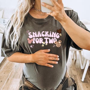 Snacking for Two Disney Parks Shirt, Disney Pregnancy Shirt, Pregnancy Announcement, Disney Vacation, Disney Snacking Shirt, Mom-to-Be Shirt