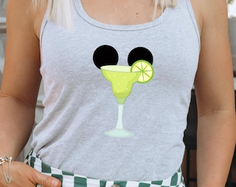 Mickey Ears Margarita Tank Top, Disney World Epcot Trip T-Shirt, Drinking Around the World