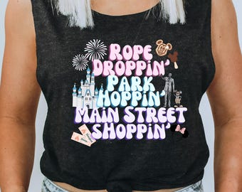 Retro Disney Park Hopping Tank Top, Disneyland Vacation Shirt, Main Street USA, Disney World, Magic Kingdom