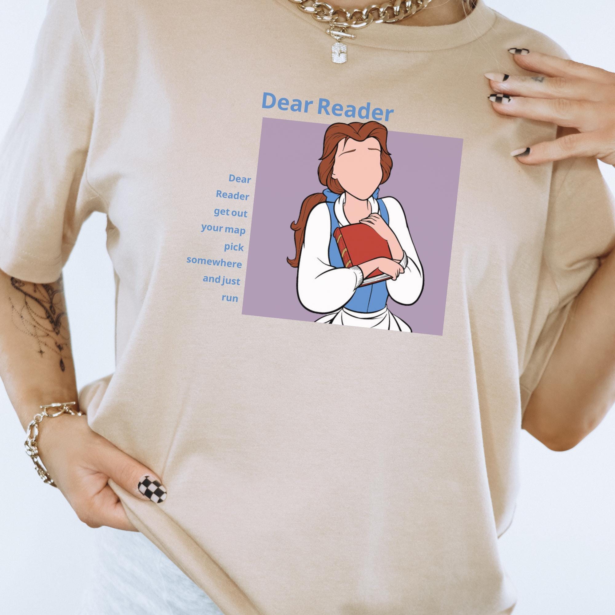 ヴィンテージ レトロ ベルの親愛なる読者シャツ、昔話、美女と野獣