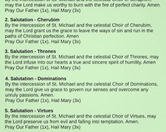 Free St. Michael Chaplet Holy Card – St. Michael's Lent