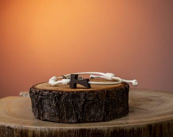 St. Francis Wood Cross Bracelet | Adjustable Catholic Faith Jewelry