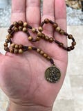 Handcrafted Wood St Michael Chaplet, Novena Rosary