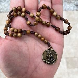St Michael Chaplet, handcraft, Wood, Saint Michael Chaplet, St Michael Novena (Small) | Lent Season