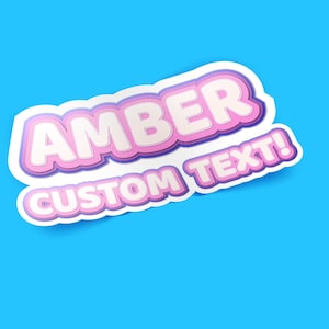 Personalized Name Sticker – Custom Purple Pink Lavender Aesthetic Craft Style, Cute Name Label for Journals, Laptops, Water Bottles & Gifts