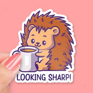 Looking Sharp Hedgehog Sticker, Cute Hedgehog Design, Punny Hedgehog Sticker, Adorable Hedgehog Gift, Cute Animal Sticker