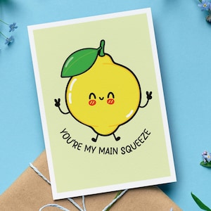 Você é meu principal cartão de Dia dos Namorados e aniversário com envelope, presente fofo para casais com trocadilho de limão, cartão de amor engraçado, presente romântico