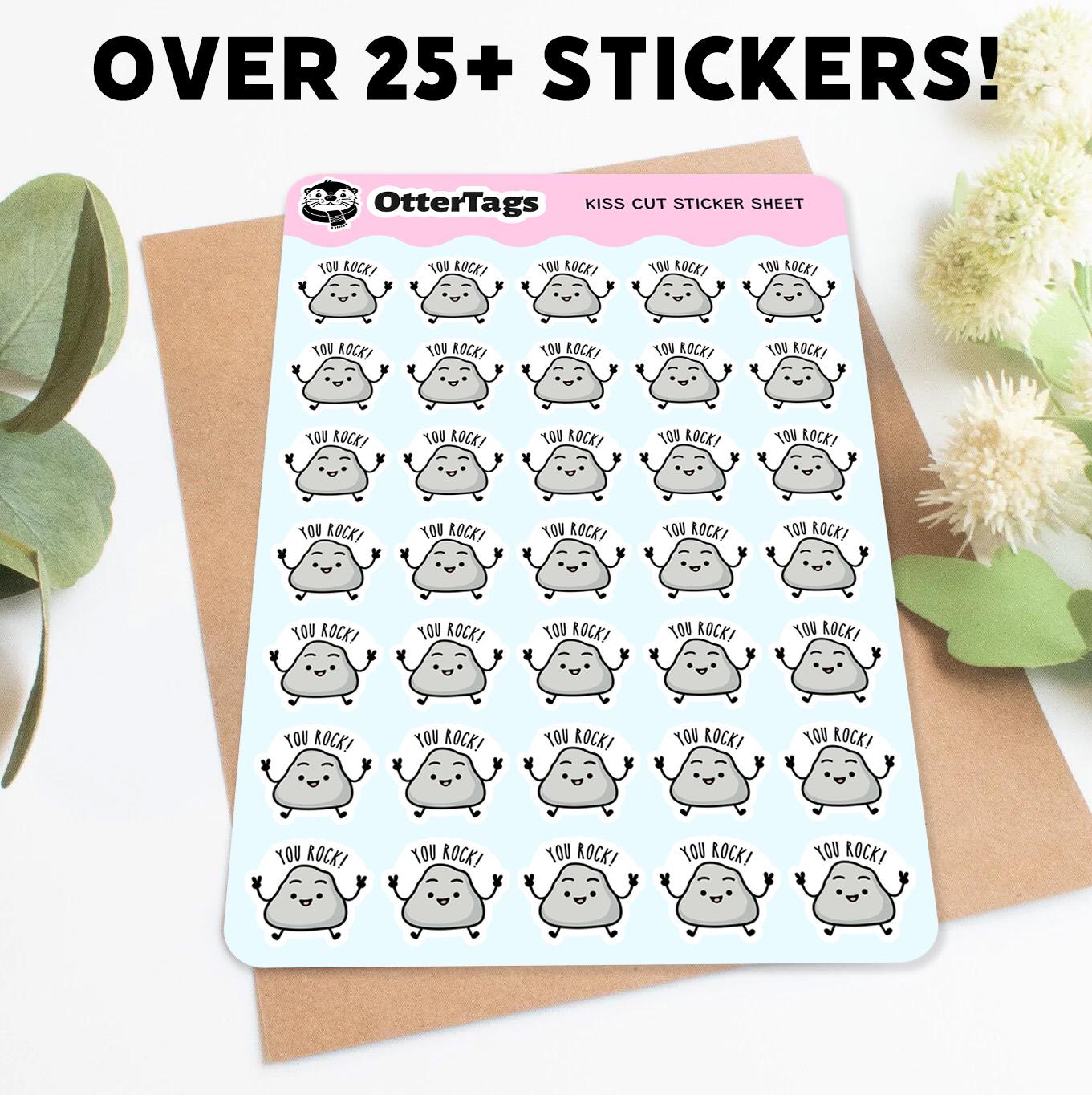 You Rock Mini Sticker Sheet – 35 Small Encouragement Stickers, Cute ...