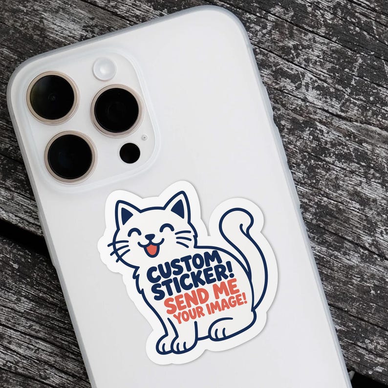 Custom Cat Sticker From Photo, Personalized Pet Sticker, Cat Portrait ...