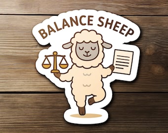 Balance Sheep Sticker, Funny Balance Sheet Pun, Cute Accountant Animal Sticker, Finance Student Gift, Vinyl Laptop Sticker, Water Bottle