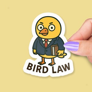 Bird Law Sticker, Funny Always Sunny in Philadelphia Reference, Cute Yellow Bird Lawyer Pun, TV Show Humor, Laptop Sticker, Water Bottle