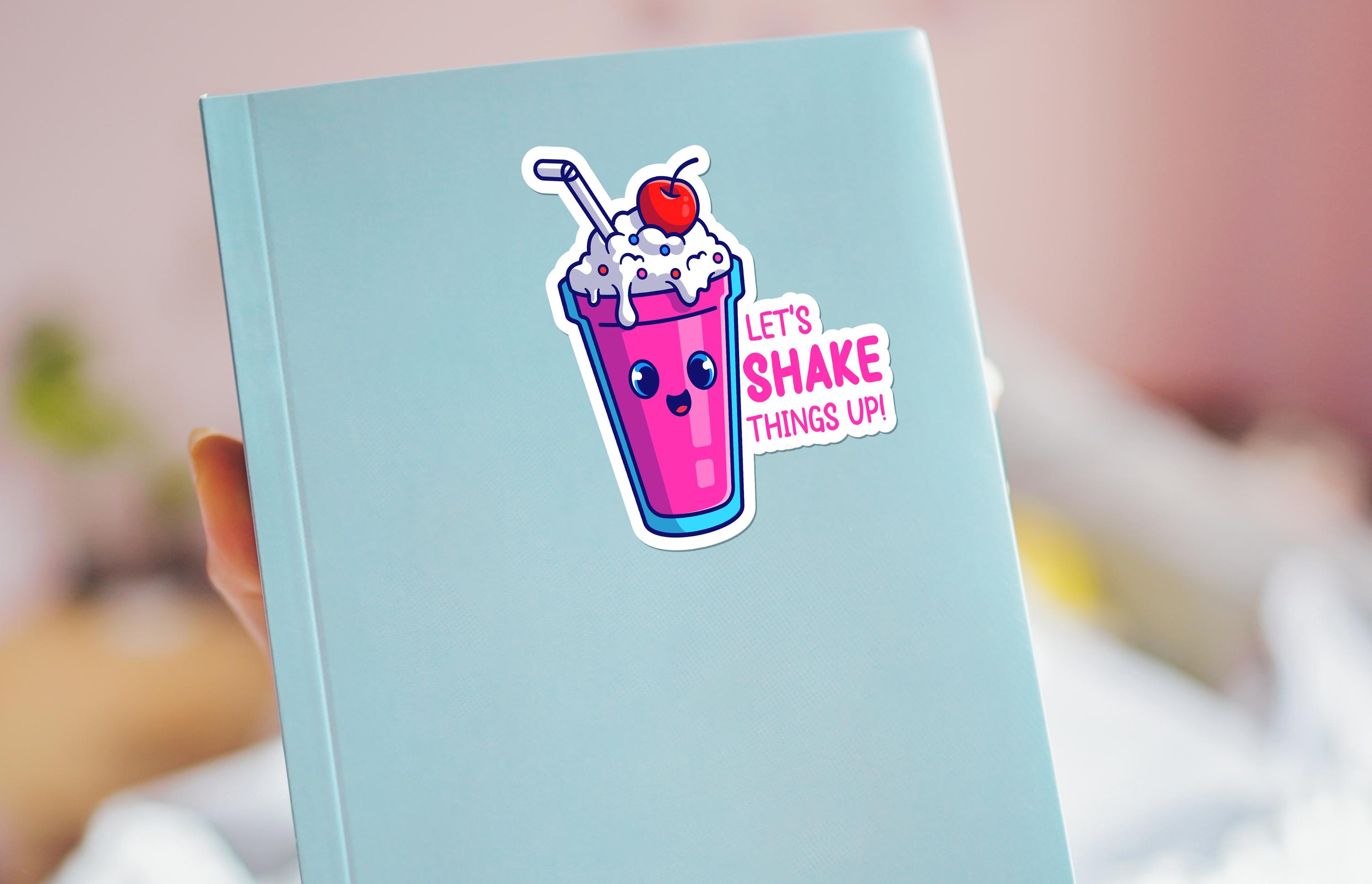 Shakes Sticker Design Shake It up - Cute Milkshake Sticker, Fun Pun Design, Adorable Vinyl ...