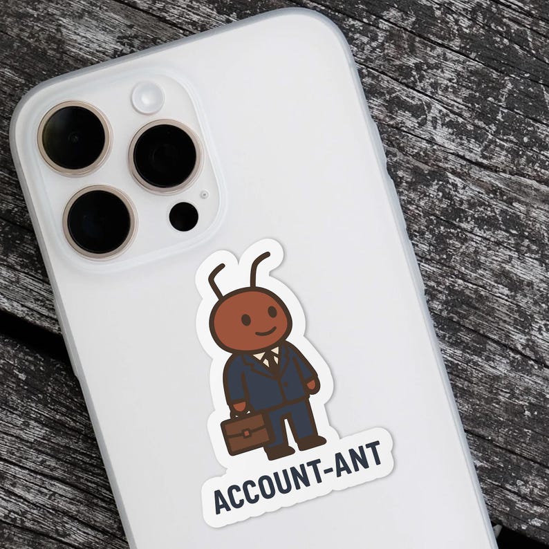 Account-ant Accountant Sticker, Cute Ant in Suit With Briefcase, Funny ...