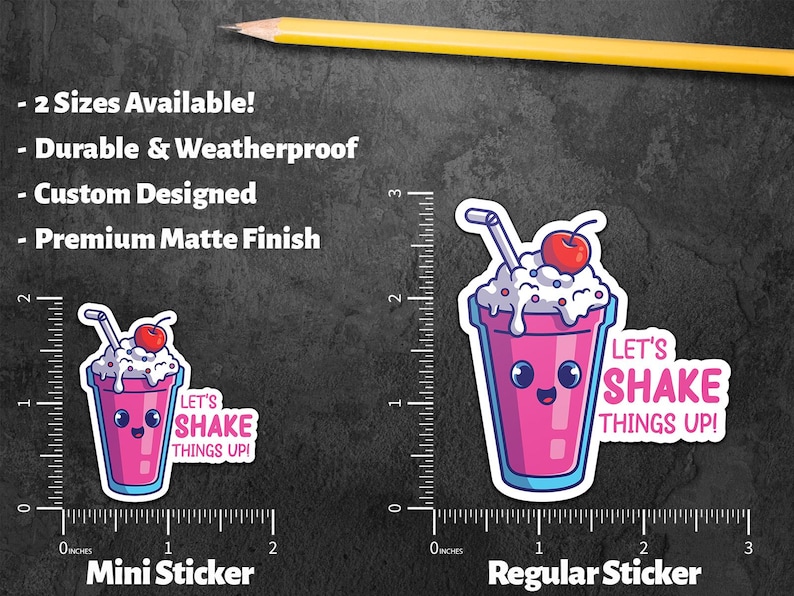 Shakes Sticker Design Shake It up - Cute Milkshake Sticker, Fun Pun Design, Adorable Vinyl ...