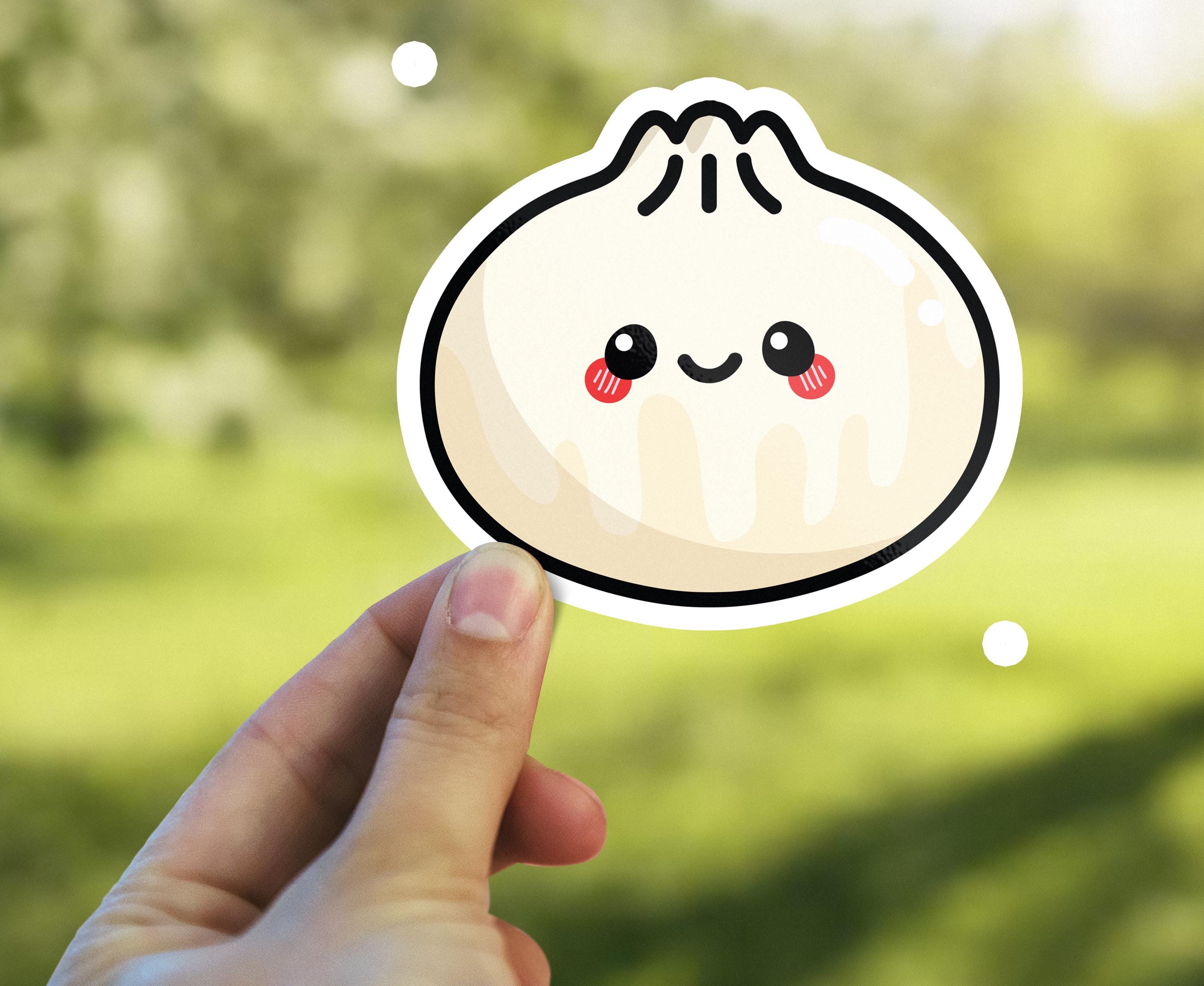 Kawaii Dumpling Sticker, Cute Dumpling Sticker, Adorable Food Sticker ...