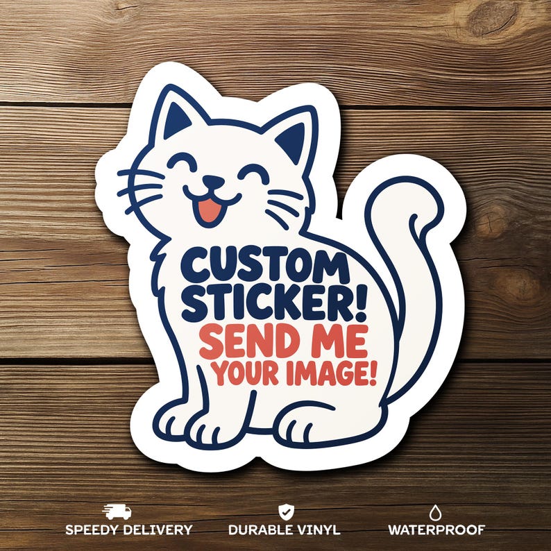 Cat Shape Sticker Custom Cat Sticker From Photo, Personalized Pet Sticker, Cat Portrait ...