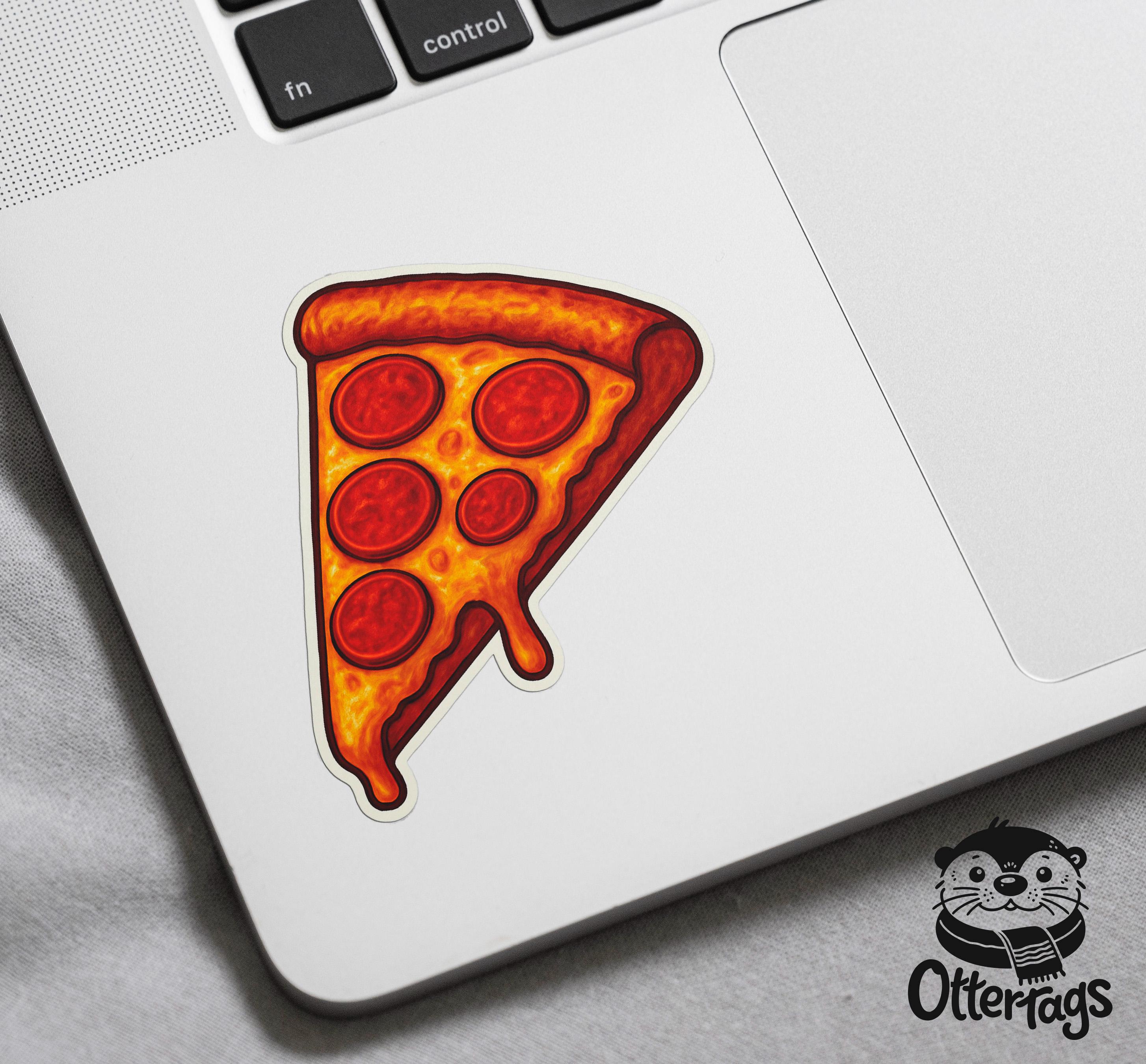 Pepperoni Pizza Slice Waterproof Sticker – Dripping Cheese Food Lover ...